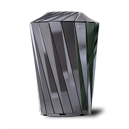 GLigeT Outdoor Trash can Round Steel Trash Can Modern Simple Outdoor Trash Can by Unknown