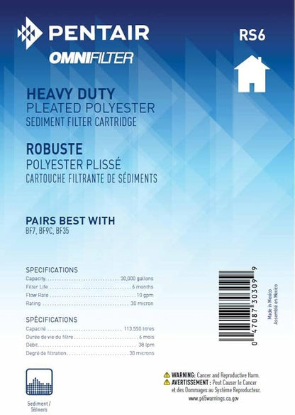 Pentair OMNIFilter RS6 Sediment Water Filter, Whole House Heavy Duty Big Blue - Image 5