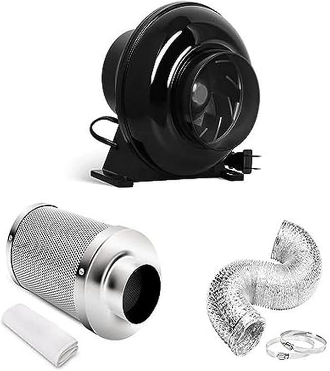 iPower 4 Inch 230 CFM Inline Fan Circulation Vent Blower, Air Carbon Filter by iPower
