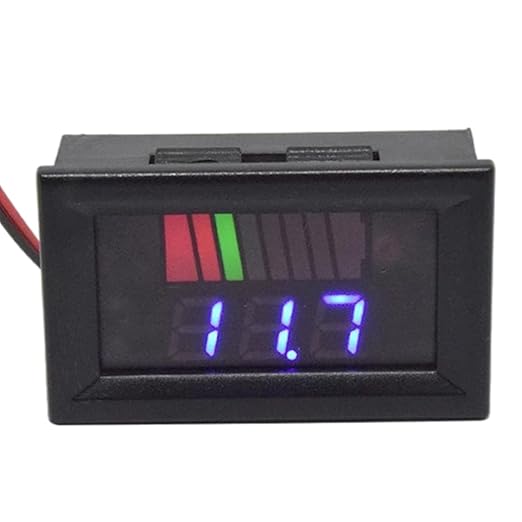 Battery Charge Level Indicator Universal Car Battery Capacity Meter Tester Checker 12V-72V Blue Car Tester Motorcycle Checker Capacity Meter