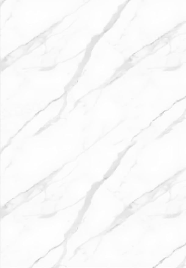 Dundee Deco Faux Marble Wall Panels - Sample - Glossy, Waterproof Indoor Wall Cladding - Off-White, Grey Veins - Sample 6" x 6"
