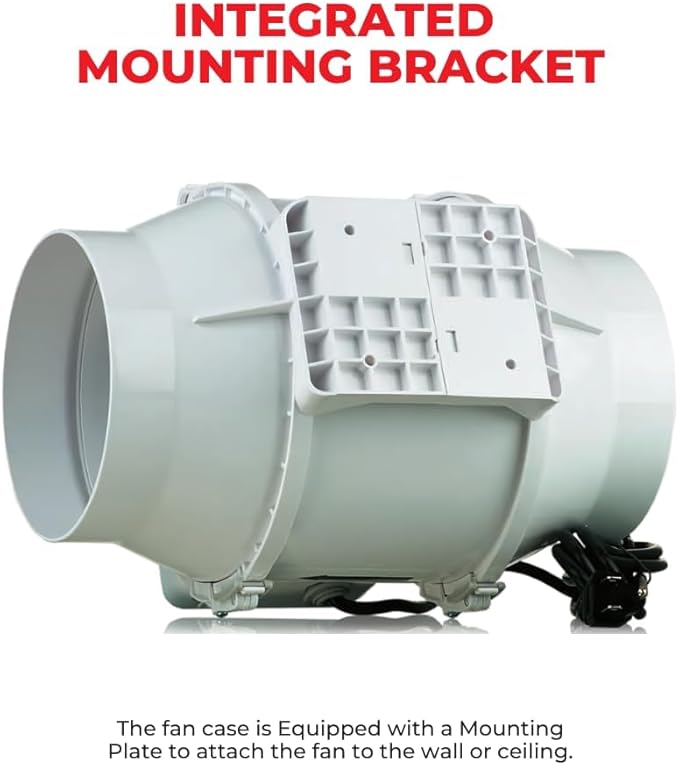 VENTS-US TT 200-8 inch Inline Fan for Ducting with High Static Pressure Application - Ideal Solutions for Multi-Purpose Supply or Exhaust Use in Household and Commercial Ventilation