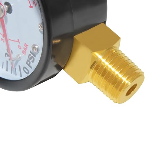 Joywayus Pressure Gauge 0 to 300 PSI Brass 1/4" Male NPT Thread Lower Mount - Image 3