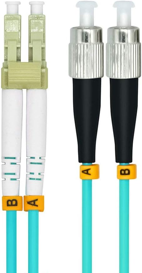 Jeirdus 15Meters 49ft LC to FC Duplex 50/125 10G OM3 Multi-Mode Fiber Optic Cable Jumper Optical Patch Cord LC-FC