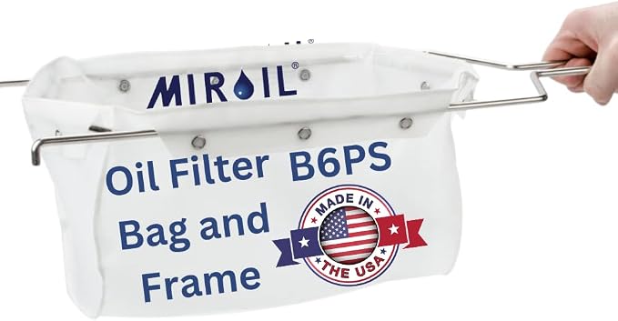 MirOil B6PS EZ Flow Deep Fryer Oil Filter Bag w/Frame – Reusable Grease Fryer by THEFRYOILSAVERCOMPANY