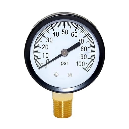 Joywayus Pressure Gauge 0 to 100 PSI Brass 1/4" Male NPT Thread Lower Mount by Joywayus