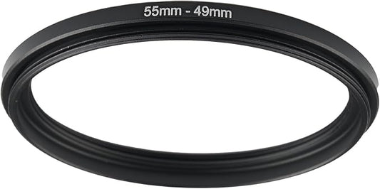 55mm to 49mm Step-up Adapter Rings Filter Adapter Black Metal Step Down Filter by Unknown