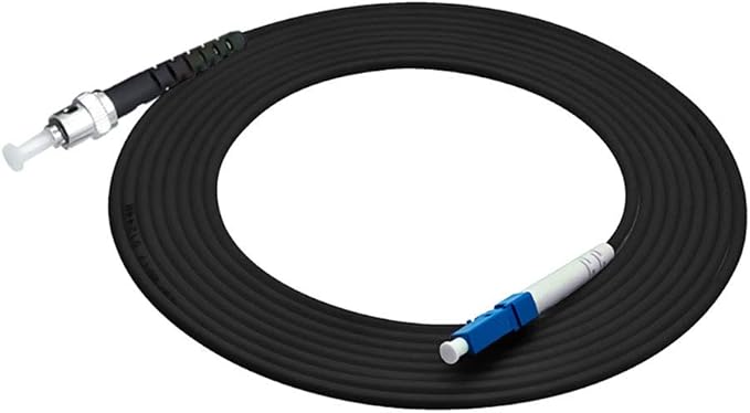 Jeirdus 5M LC to ST Outdoor Armored Simplex 9/125 SM Fiber Optic Cable Jumper Optical Patch Cord Singlemode 5Meters 16ft LC-ST