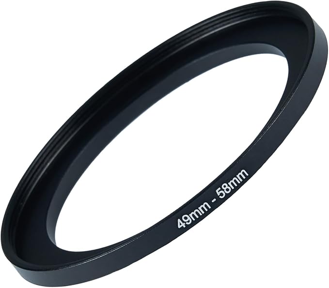 49mm to 58mm Step-up Adapter Rings Filter Adapter Black Metal Step Down Filter by Unknown