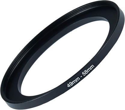 49mm to 58mm Step-up Adapter Rings Filter Adapter Black Metal Step Down Filter by Unknown