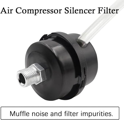 2 pcs 3/8" Thread Air Compressor Silencer, Air Compressor Intake Filter Sound - Image 2