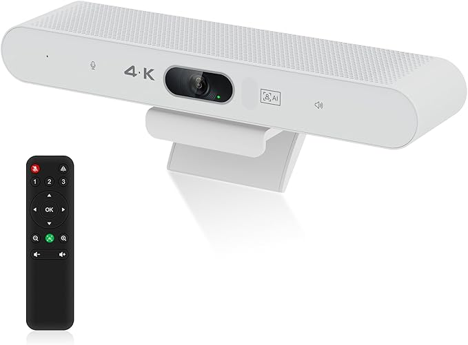 RayBit 4K Video Conference Room Camera System with Remote Control, AI Auto Framing&Focus, Speaking Tracking, Digital Zoom, Webcam with Microphone and Speaker for Windows TV/PC/Laptop/Zoom/Teams/Skype