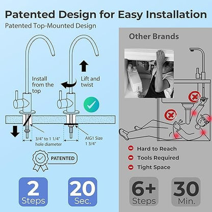 iSpring RCC2AK, Upgraded 200 GPD, pH+ 6-Stage Under Sink Reverse Osmosis System - Image 3