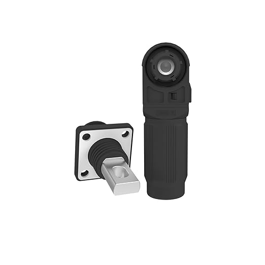 350A Battery Energy Storage Connector, 120mm² High Current Connectors IP67 Waterproof Copper Plate Wiring Power Adapter Quick Plug Terminal Right Angle Plug and Socket (1500V Black+Orange)