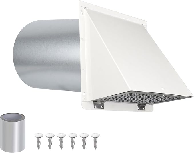 4Inch Dryer Vent Cover Outside, Exterior Vent Cover Dryer Wall Vent Exhaust by JYINCPED