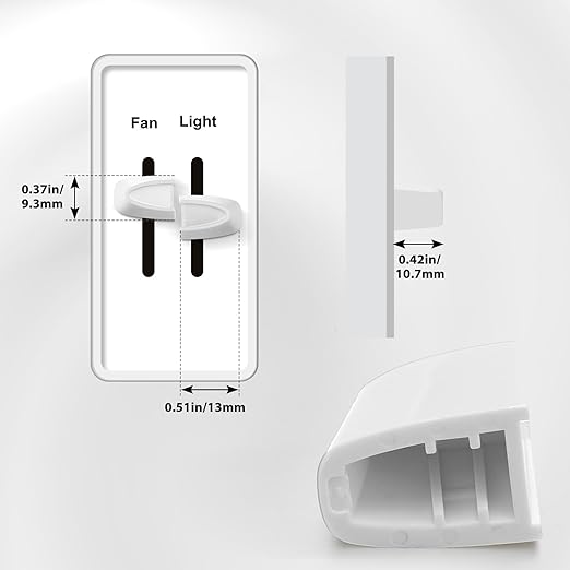 Hoolerry 4 Pcs Dimmer Switch Knob Dimmer Replacement Knob Compatible Replacement Set of Two Split for Compatible with Lutron Skylark Fan Speed & Light Control (White)
