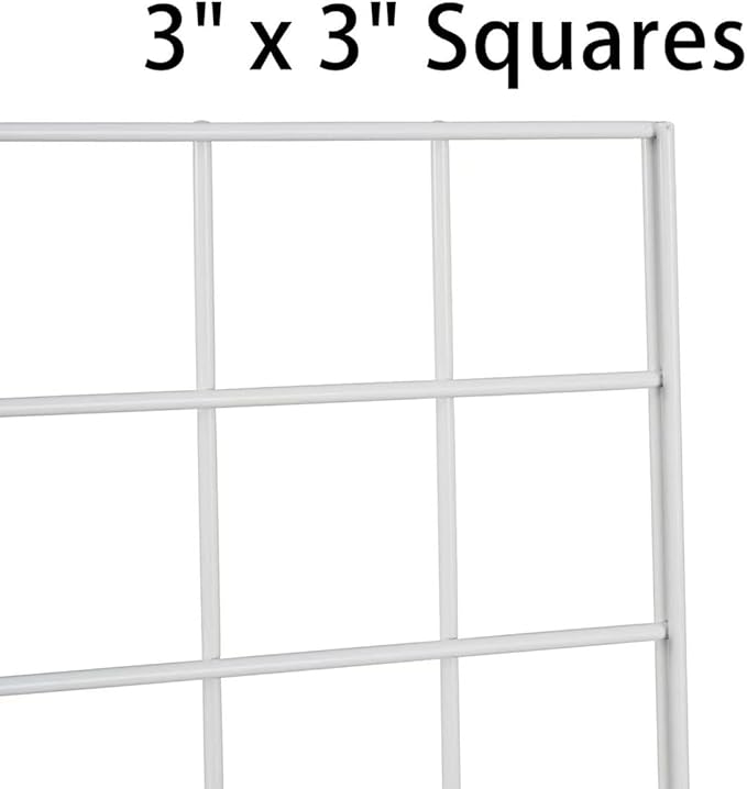 NEESEEYEE Commercial Grade Gridwall Panels – Heavy Duty Grid Panel for Any Retail Display, 2’ Width x 6’ Height, 4 Gridwall Panels Per Carton (White Finish)