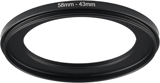 58mm to 43mm Step-up Adapter Rings Filter Adapter Black Metal Step Down Filter by Unknown