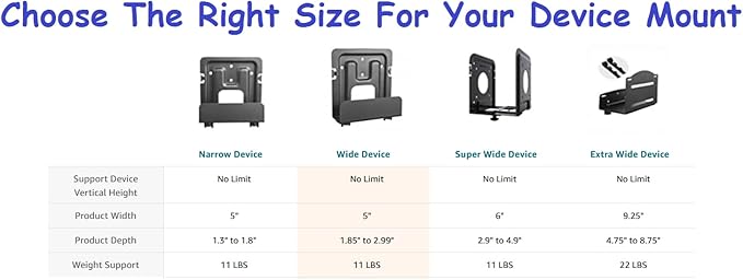 Mount Plus MP-06-02 10 Pack Cable Box Mount and Modem Mount for Wide Range of Media Players, Cable Boxes, Modems, DVD Players, Game Console (10 Pack Wide)