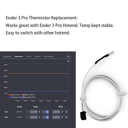 3Pcs 3D Printer HT-NTC100K Thermistor, Ender 3 Thermistor Upgrade NTC 100K 3950 - Image 6