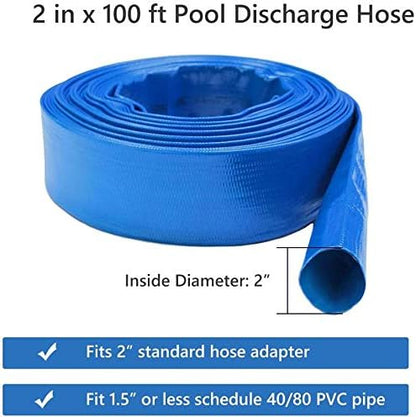 Eastrans 2" x 100 FT Heavy Duty Pool Backwash Hose, Reinforced PVC Lay Flat - Image 4