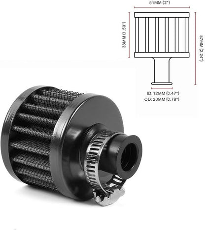 MUGE RACING 2Pcs Air Filter Cold Air Intake Filter Breather 12mm Valve Cover - Image 6
