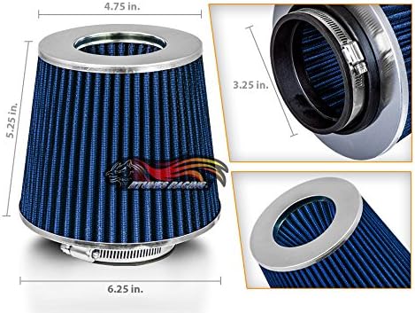 Rtunes Racing Universal Clamp-On Air Filter, Standard Cone, Dry Washable Design - Image 2