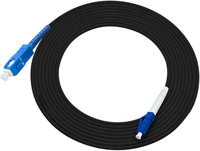 Jeirdus 40M LC to SC Outdoor Armored Simplex 9/125 SM Fiber Optic Cable Jumper Optical Patch Cord Singlemode 40Meters 130ft LC-SC