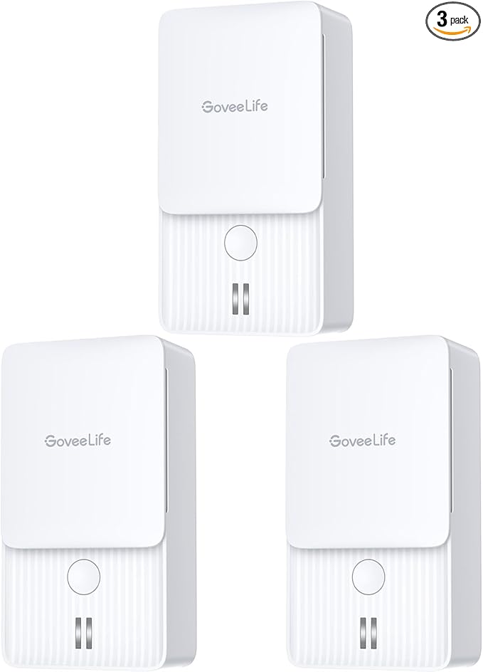 GoveeLife Water Leak Detectors 3 Pack, 100dB Adjustable Audio Alarm and Leak and Drip Alerts, Detector for Home, Bedrooms, Basement, Warehouse, Cabin/RV