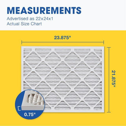Aerostar 22x24x1 MERV 13 Pleated Air Filter, AC Furnace Air Filter, 6 Pack - Image 2