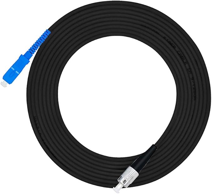 Jeirdus 100M SC to FC Outdoor Armored Simplex SM Fiber Optic Cable Jumper Optical Patch Cord Singlemode 9/125 100Meters 328ft SC-FC
