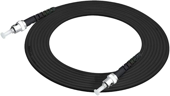 Jeirdus 150M ST to ST Outdoor Armored Simplex 9/125 SM Fiber Optic Cable Jumper Optical Patch Cord Singlemode 150Meters 492ft ST-ST