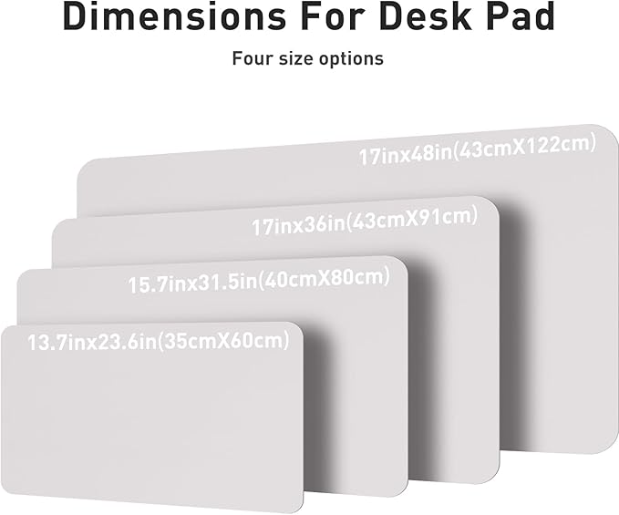 Aothia Large PU Leather Desk Pad Protector – Non-Slip Mouse Pad & Writing Mat for Office/Home, Waterproof, Easy to Clean (48" x 17", Pale Lavender White)