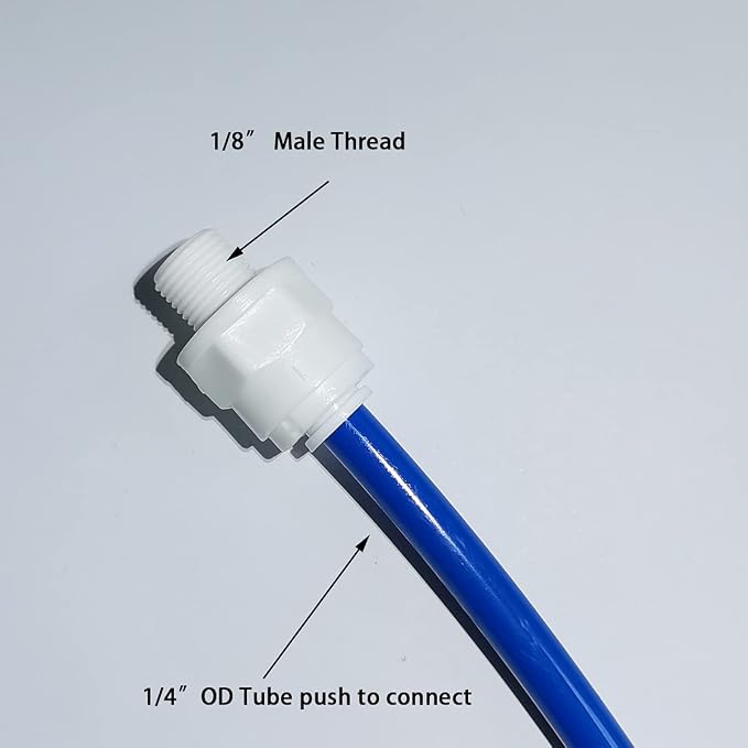 YZM Straight Male Thread Adapter 1/8" Male x 1/4" OD Tube Quick Connector - Image 2