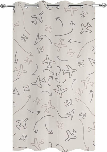 Abstract Airline Route Waterproof Outdoor Curtains - Image 2
