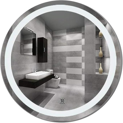 Bathroom Mirrors Round Waterproof Illuminated LED Wall Makeup Mirrors by Unknown