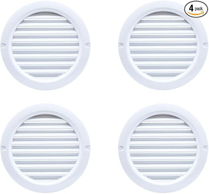 VENTS-US - 4" White Round Plastic Vent Cover - Compatible with 4 Inch Diameter by VENTS-US