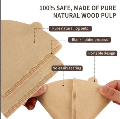 V60 Coffee Filters, 1-4 Cups Disposable Cone Paper Coffee Filters 2， Compatible - Image 3