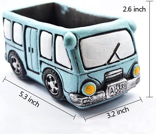 Green Bus Succulent Planter Pots, Small Plants Pot - Image 4