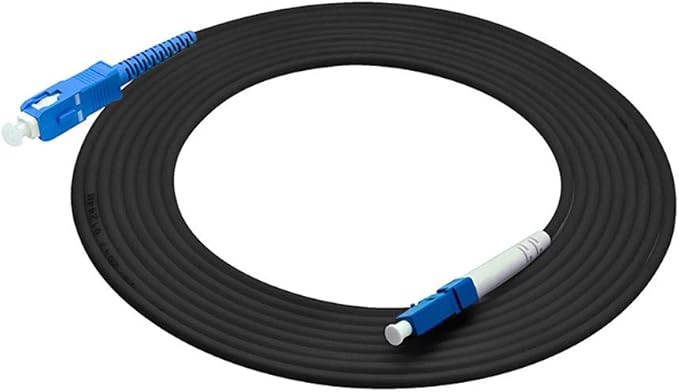 Jeirdus 3M LC to SC Outdoor Armored Simplex 9/125 SM Fiber Optic Cable Jumper Optical Patch Cord Singlemode 3Meters 10ft LC-SC