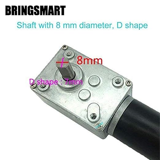 BRINGSMART DC Worm Gear Motor A58SW31ZY 24V 80rpm Reversed Self-Locking Mini Turbine Geared Motor for DIY Robot Rotating Table Door Lock Curtain Machine (24V 80rpm)