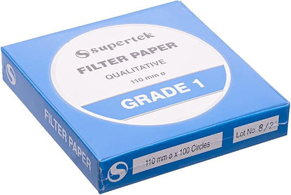 Supertek Filter Paper, Qualitative, Grade 1, 110 mm Pack of 100 Sheets - Image 3