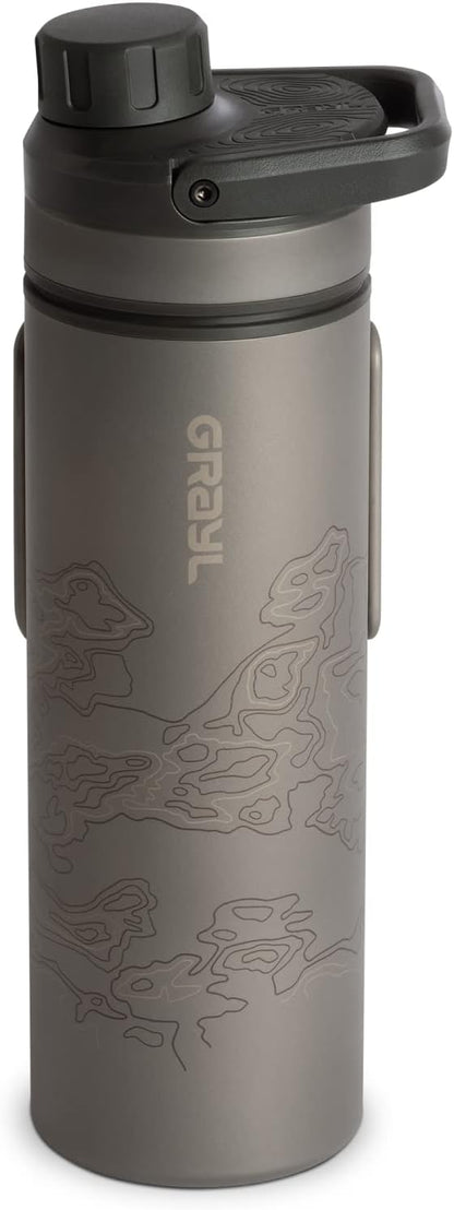 GRAYL UltraPress Titanium 16.9 oz Water Purifier & Filter Bottle by GRAYL