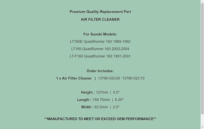 Generic Replacement 13780-02C00 Air Filter Cleaner - Image 7