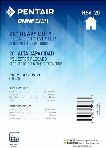 Pentair OMNIFilter RS6-20 Sediment Water Filter, Whole House Heavy Duty Big - Image 4