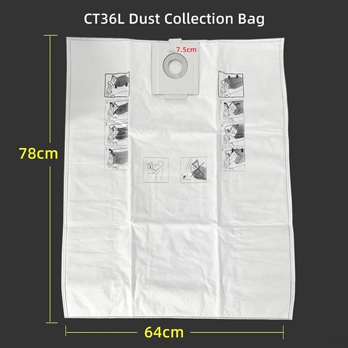 500438 Filter Bag for SC FIS-CT SYS/5 26L and 36L Vacuum Cleaners, for CT36/26 - Image 2