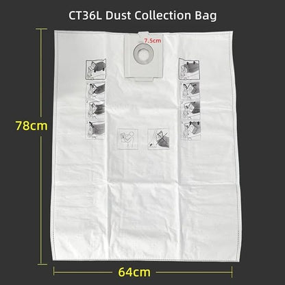 500438 Filter Bag for SC FIS-CT SYS/5 26L and 36L Vacuum Cleaners, for CT36/26 - Image 2