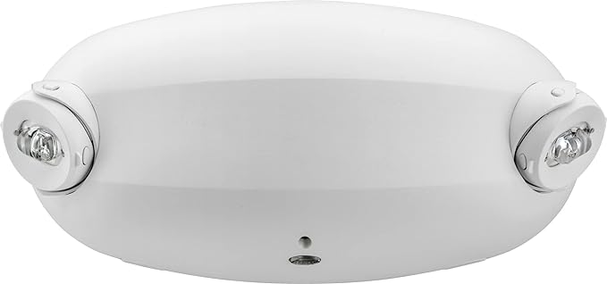 Lithonia Lighting Quantum Emergency Light, Contemporary Commercial LED Emergency Lights with 2 Aimable Lamp Heads, Ceiling or Wall Mount, White Thermoplastic, UVOLT (ELM2L UVOLT LTP M12)