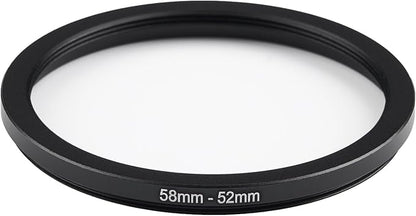 58mm to 52mm Step-Down Ring Filter Adapter, Metal Ring Step-Down Rings Adapter - Image 2