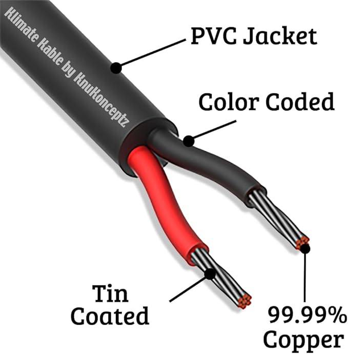 KnuKonceptz Direct Burial Outdoor Tinned Copper Speaker Wire (12 Gauge - 250 Feet)